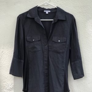 James Perse Button Knit Panel Shirt